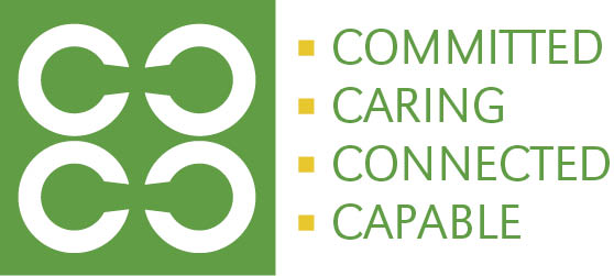 Committed, Caring, Connected, Capable logo